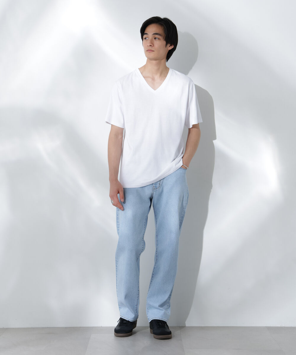 nano･universe「WEB限定/Anti Soaked(R) 汗染み防止 Vネック レギュラーシルエットTシャツ」|Tシャツ・カットソー|