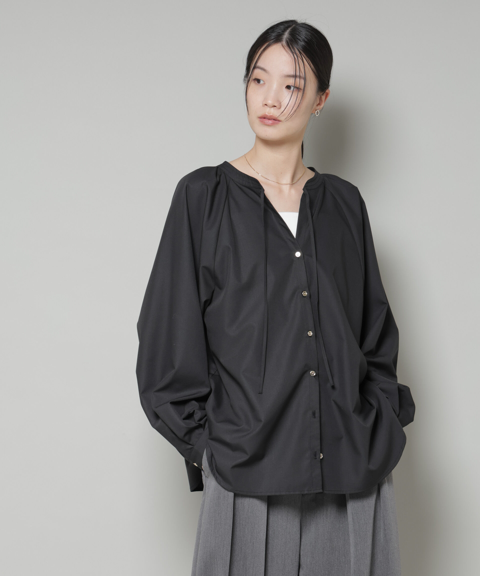 nano･universe「前後2wayラグランスリーブデザインブラウス」|シャツ・ブラウス|