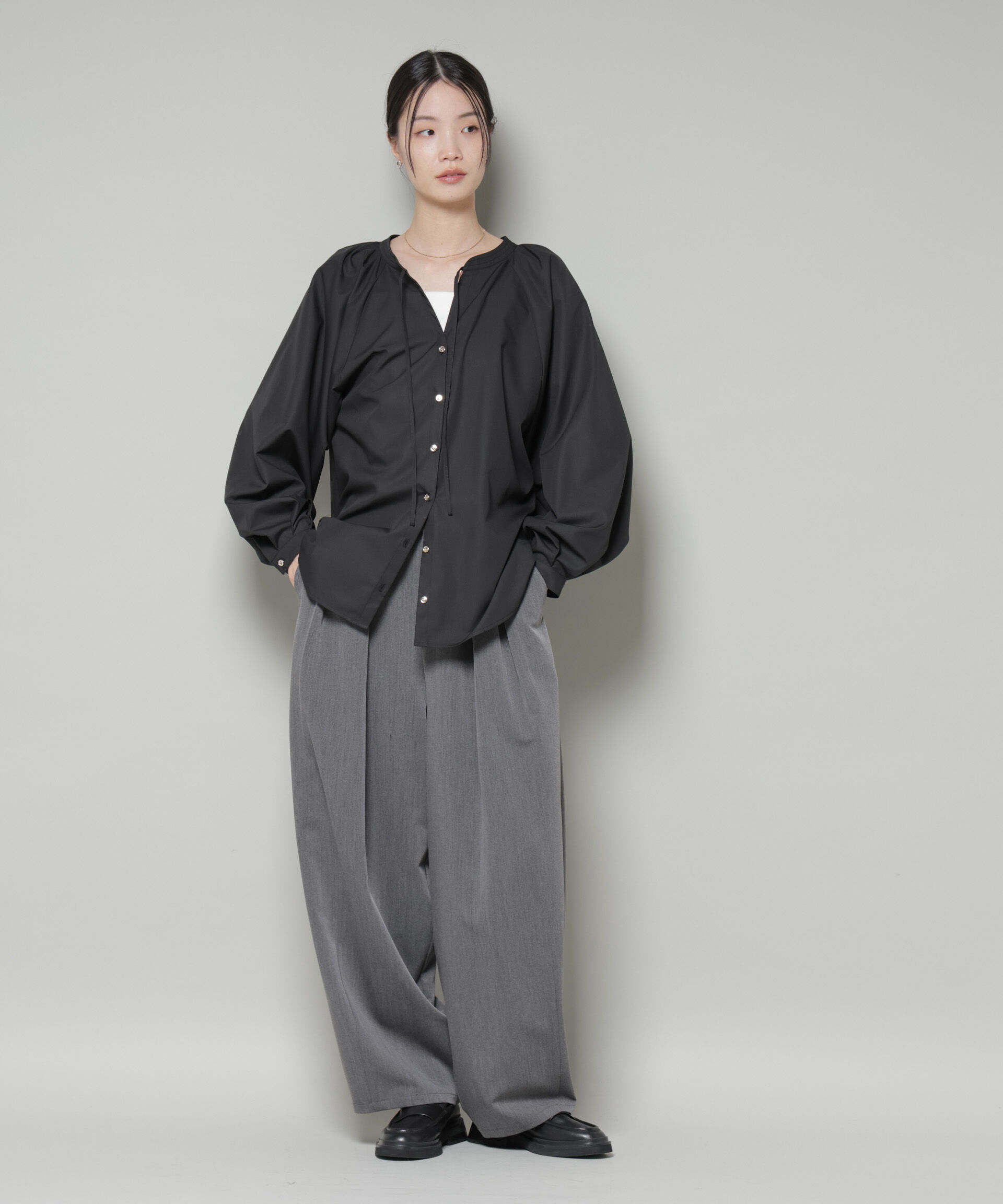 nano･universe「前後2wayラグランスリーブデザインブラウス」|シャツ・ブラウス|