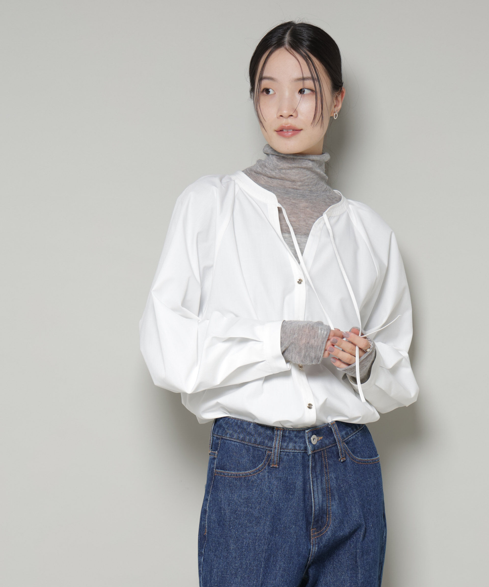 nano･universe「前後2wayラグランスリーブデザインブラウス」|シャツ・ブラウス|ホワイト