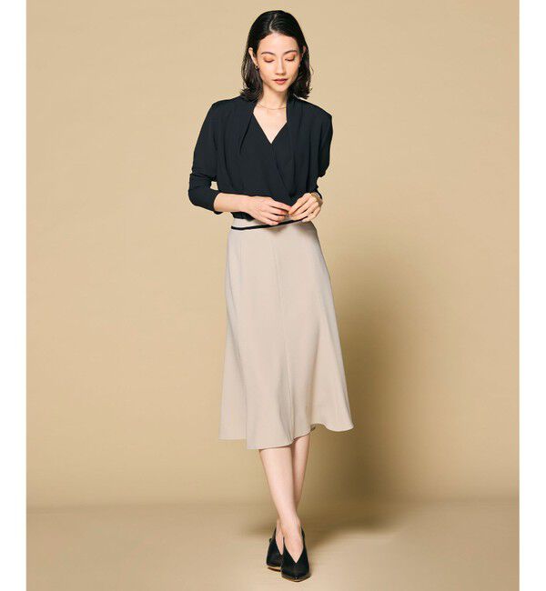 BEIGE,「OLIVE / カシュクールロングスリーブブラウス」|シャツ・ブラウス|