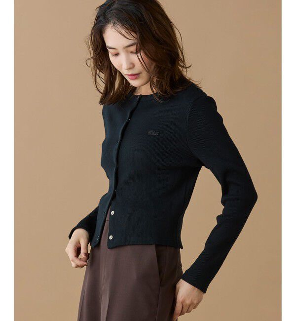 LACOSTE「リブジャージカーディガン」|カーディガン|