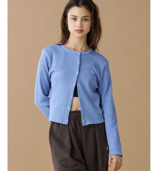 LACOSTE「リブジャージカーディガン」|カーディガン|パープル