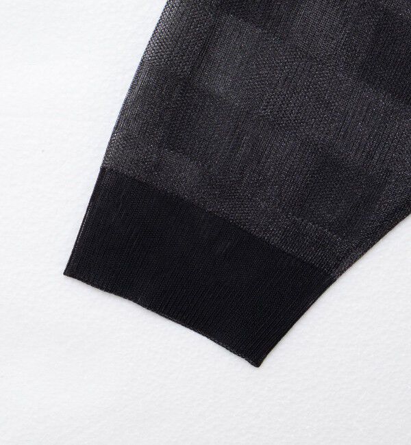 Rie Miller「《手洗い可能》シアーブロックチェック2WAYクルーネックカーディガン」|カーディガン|