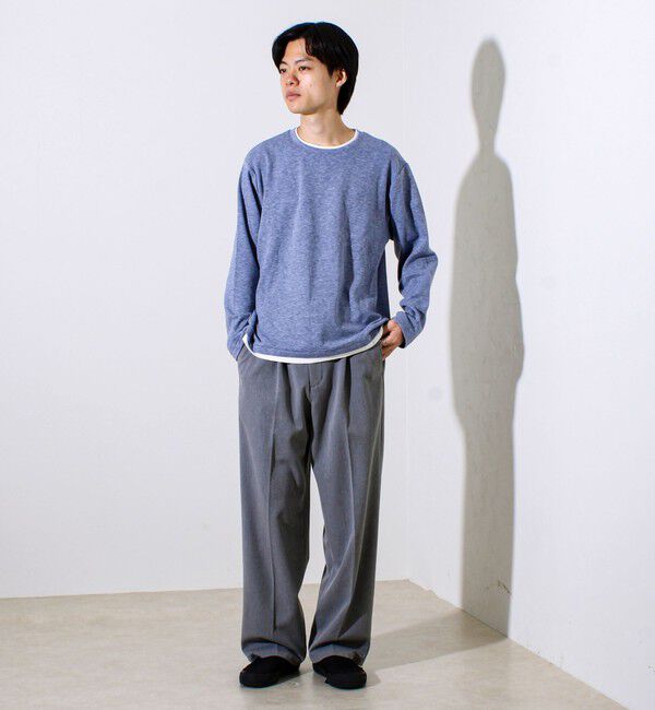 GLOSTER「【もちもち素材】ストレッチサカリバ起毛フェイクレイヤードプルオーバー」|Tシャツ・カットソー|