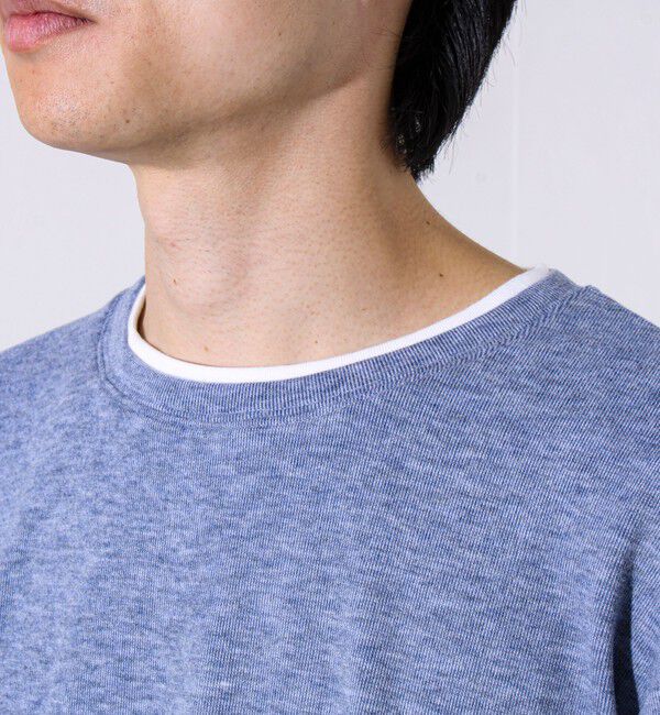 GLOSTER「【もちもち素材】ストレッチサカリバ起毛フェイクレイヤードプルオーバー」|Tシャツ・カットソー|