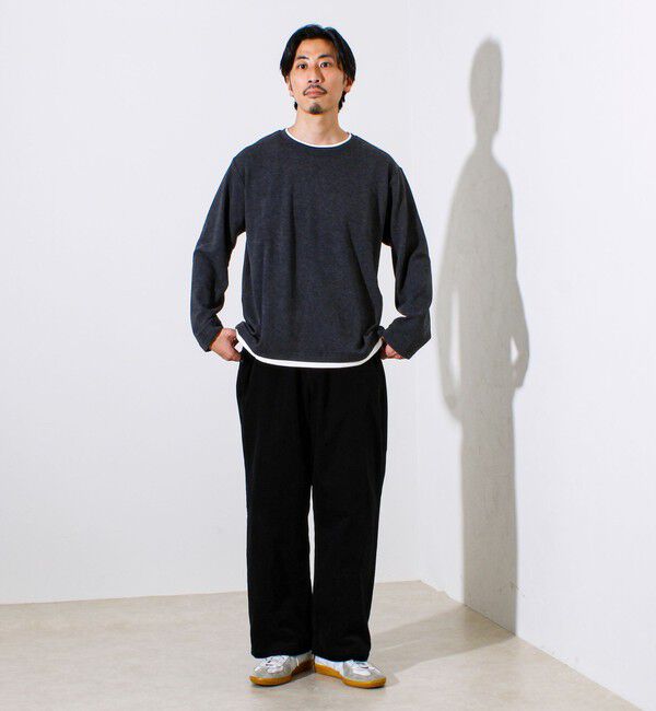 GLOSTER「【もちもち素材】ストレッチサカリバ起毛フェイクレイヤードプルオーバー」|Tシャツ・カットソー|