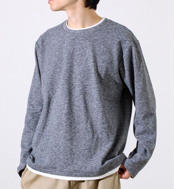 GLOSTER「【もちもち素材】ストレッチサカリバ起毛フェイクレイヤードプルオーバー」|Tシャツ・カットソー|