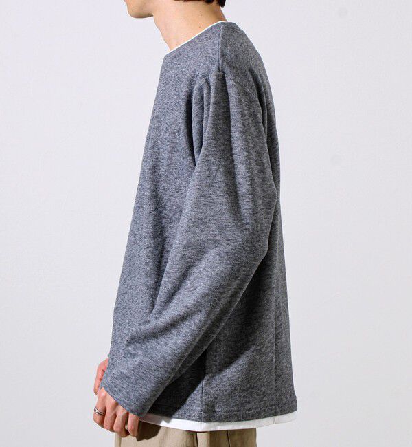 GLOSTER「【もちもち素材】ストレッチサカリバ起毛フェイクレイヤードプルオーバー」|Tシャツ・カットソー|