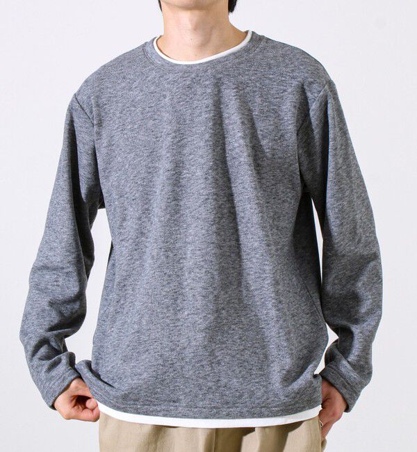 GLOSTER「【もちもち素材】ストレッチサカリバ起毛フェイクレイヤードプルオーバー」|Tシャツ・カットソー|
