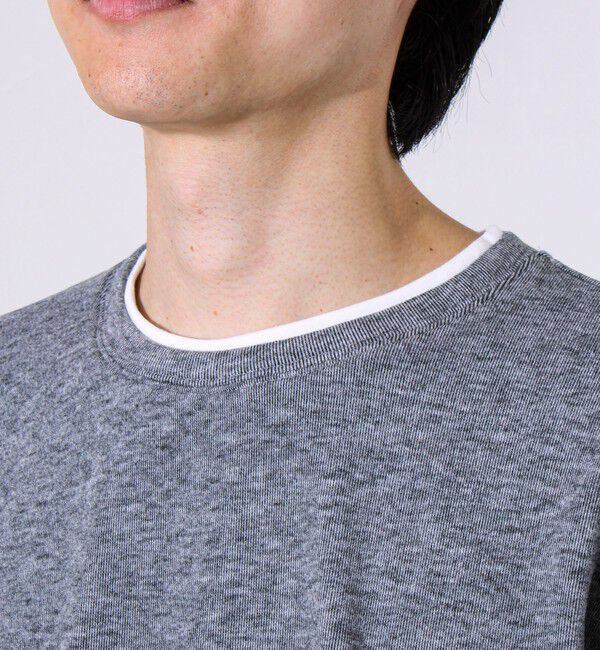 GLOSTER「【もちもち素材】ストレッチサカリバ起毛フェイクレイヤードプルオーバー」|Tシャツ・カットソー|