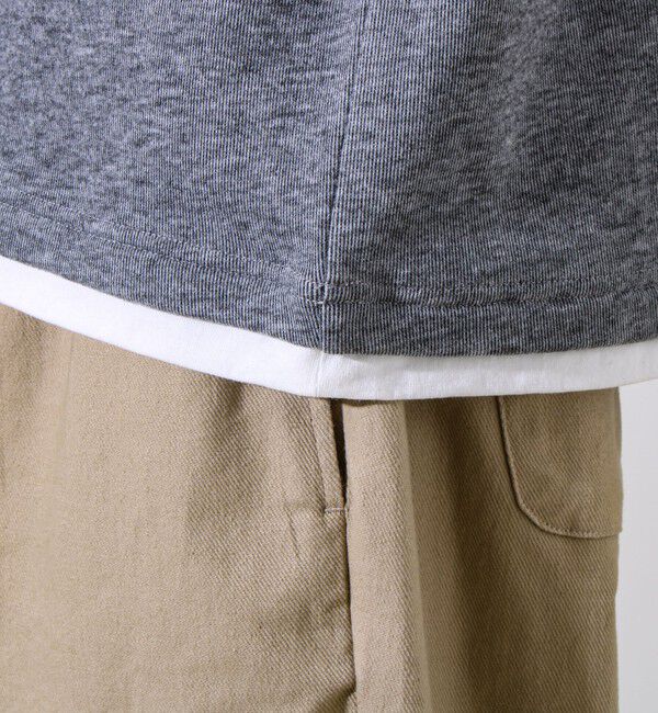 GLOSTER「【もちもち素材】ストレッチサカリバ起毛フェイクレイヤードプルオーバー」|Tシャツ・カットソー|