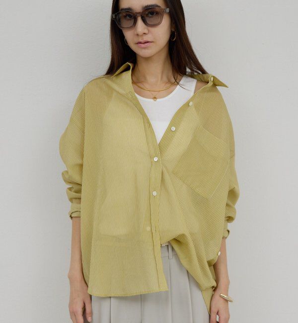  「カシュクールローンシャツ」|シャツ・ブラウス|イエロー