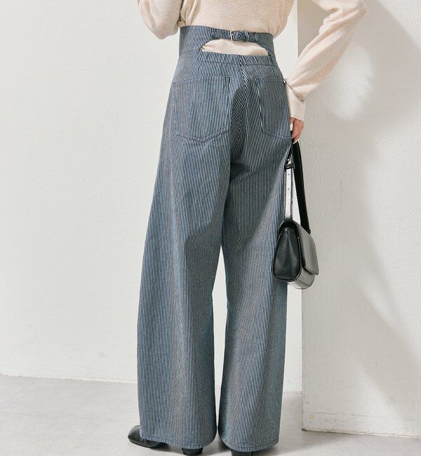  「【バックスタイルがポイント！新色ネイビー】バックシャンカーブデニム」|デニム|