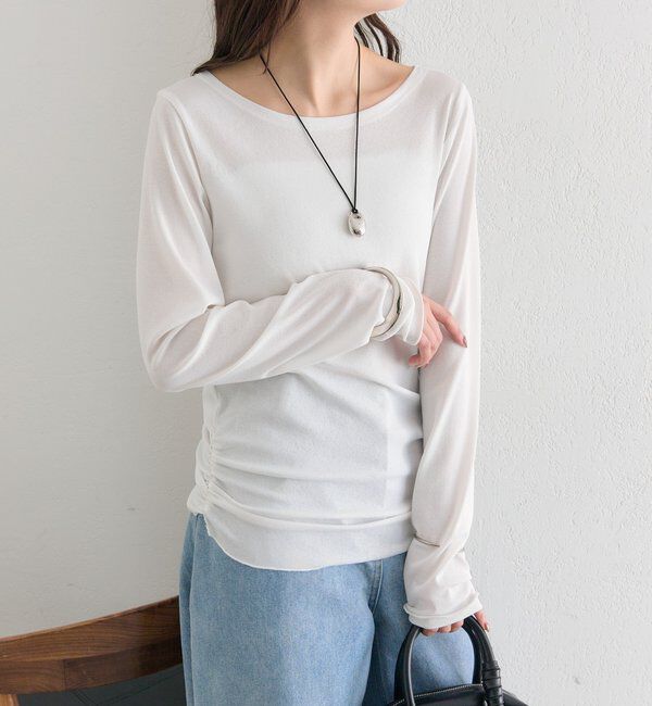  「裾ギャザーシアーロンＴ」|Tシャツ・カットソー|