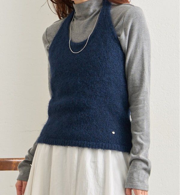  「ふわふわホルターニットビスチェ」|ニット・セーター|ネイビー
