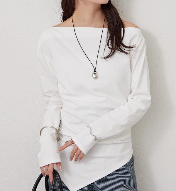  「オフショルヘム カットソー」|Tシャツ・カットソー|オフホワイト