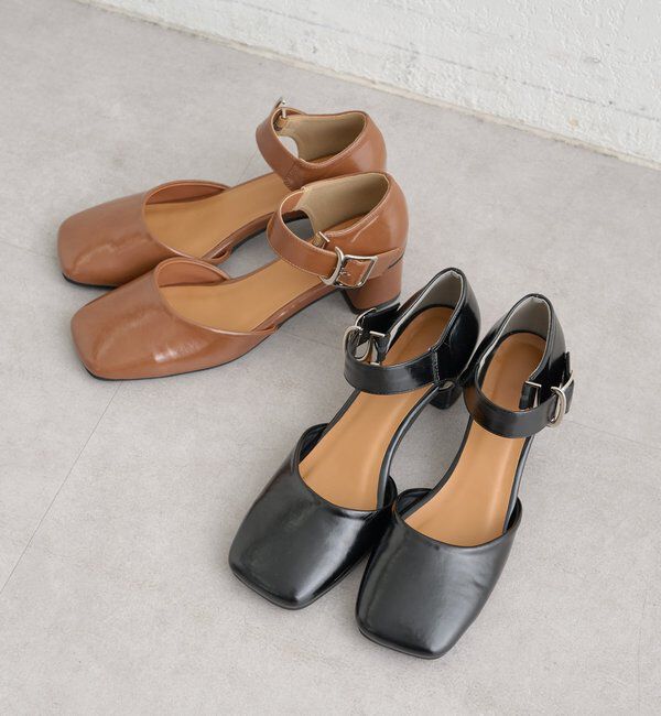  「バックルスクエアパンプス」|パンプス|