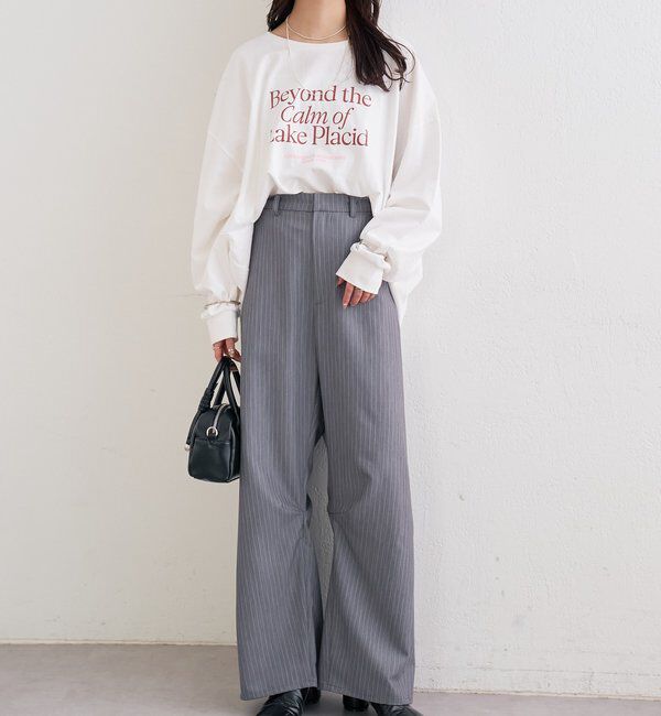  「配色BIGロゴロングTシャツ」|Tシャツ・カットソー|