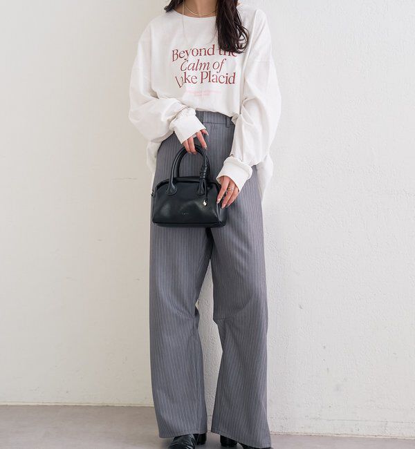  「配色BIGロゴロングTシャツ」|Tシャツ・カットソー|