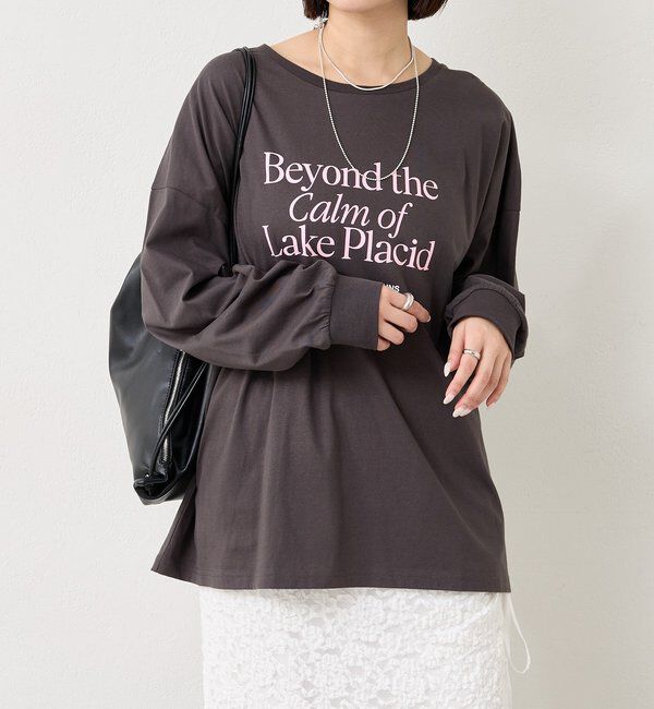  「配色BIGロゴロングTシャツ」|Tシャツ・カットソー|