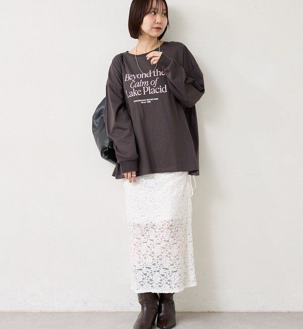  「配色BIGロゴロングTシャツ」|Tシャツ・カットソー|