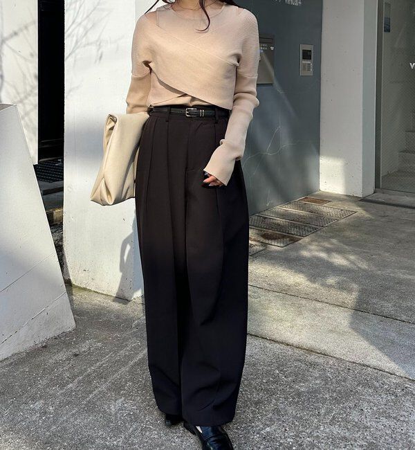  「オフショルクロスレイヤードニット」|ニット・セーター|