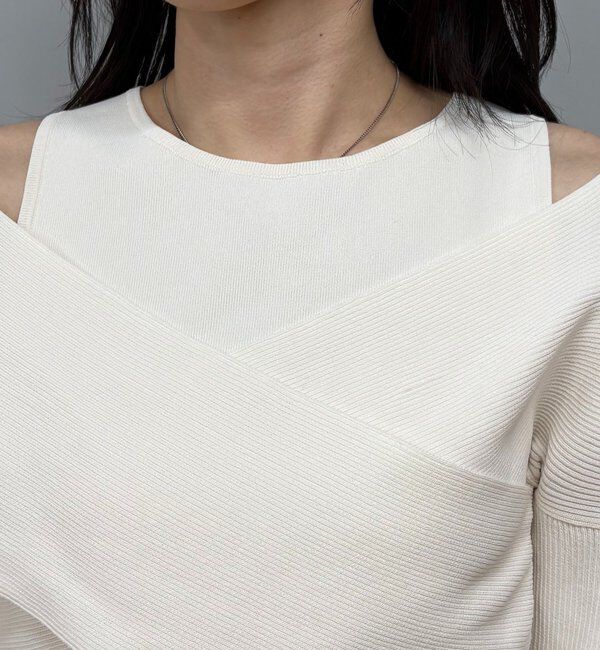  「オフショルクロスレイヤードニット」|ニット・セーター|