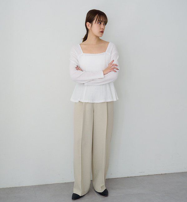  「【26SS予約】スクエアネックペプラムカットソー」|Tシャツ・カットソー|