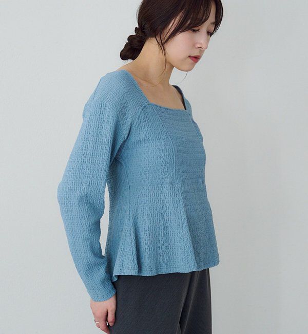  「【26SS予約】スクエアネックペプラムカットソー」|Tシャツ・カットソー|