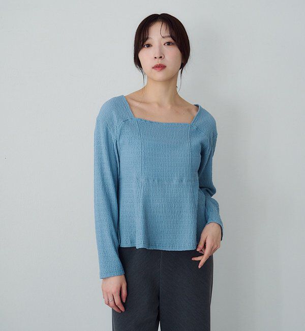  「【26SS予約】スクエアネックペプラムカットソー」|Tシャツ・カットソー|