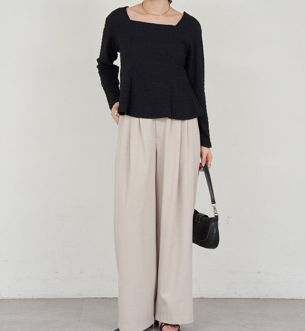  「【26SS予約】スクエアネックペプラムカットソー」|Tシャツ・カットソー|