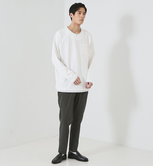 ABAHOUSE「【レイヤード】キーネック ロングスリーブ Tシャツ」|Tシャツ・カットソー|