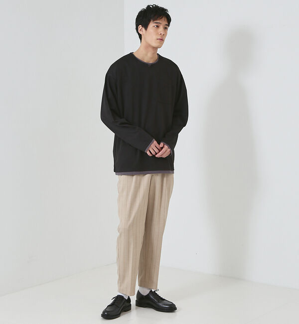 ABAHOUSE「【レイヤード】キーネック ロングスリーブ Tシャツ」|Tシャツ・カットソー|