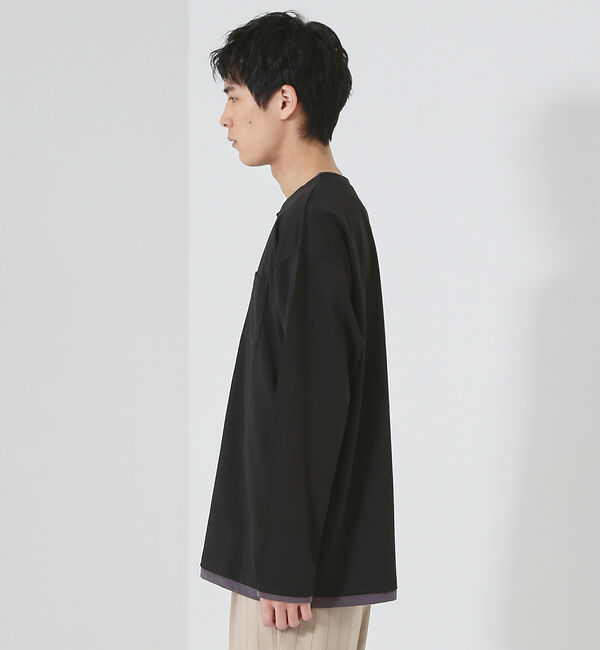 ABAHOUSE「【レイヤード】キーネック ロングスリーブ Tシャツ」|Tシャツ・カットソー|