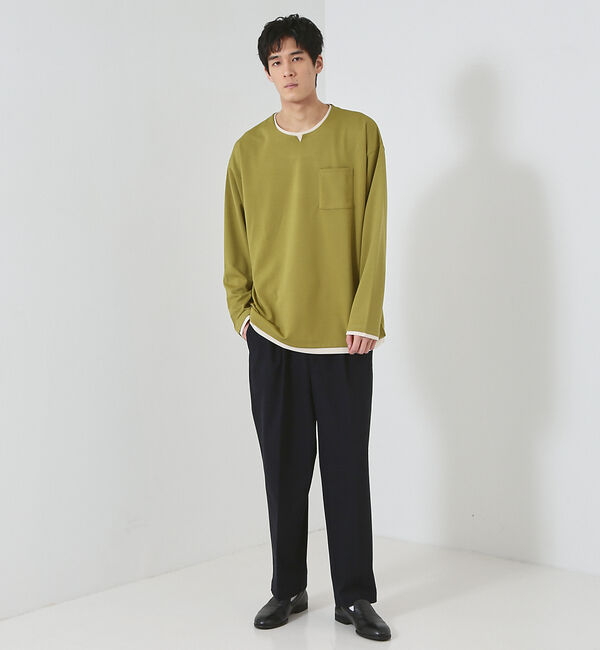 ABAHOUSE「【レイヤード】キーネック ロングスリーブ Tシャツ」|Tシャツ・カットソー|