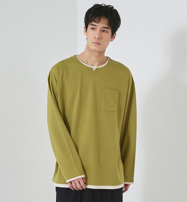 ABAHOUSE「【レイヤード】キーネック ロングスリーブ Tシャツ」|Tシャツ・カットソー|