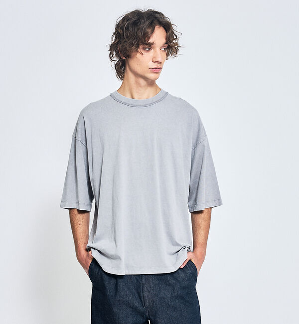 ABAHOUSE「【ヴィンテージ加工】パウダーウォッシュ 半袖Tシャツ / オーバーサイズ」|Tシャツ・カットソー|グレー
