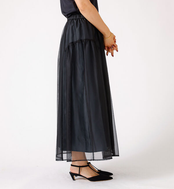 Rouge vif「シアー切替ギャザースカート」|スカート|