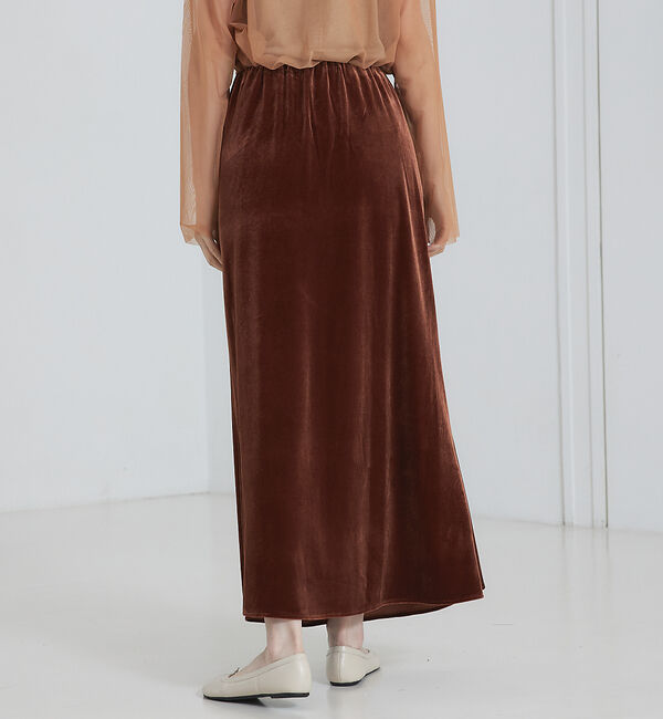 abahouse mavie「ベロア&プリントマーメイドスカート」|スカート|