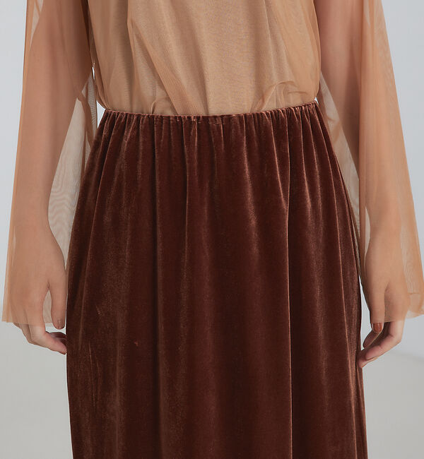 abahouse mavie「ベロア&プリントマーメイドスカート」|スカート|