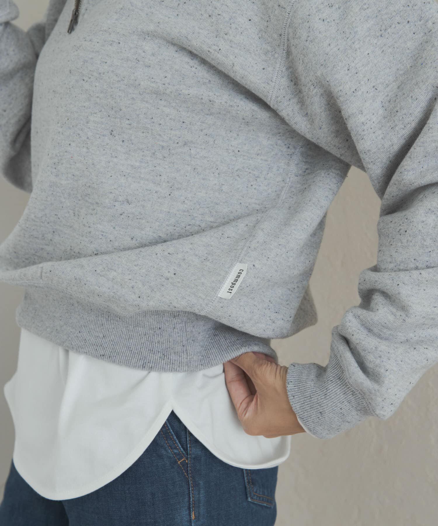 URBAN RESEARCH DOORS「commpost　反毛裏毛ハーフジップスウェット」|スウェット・ジャージ|