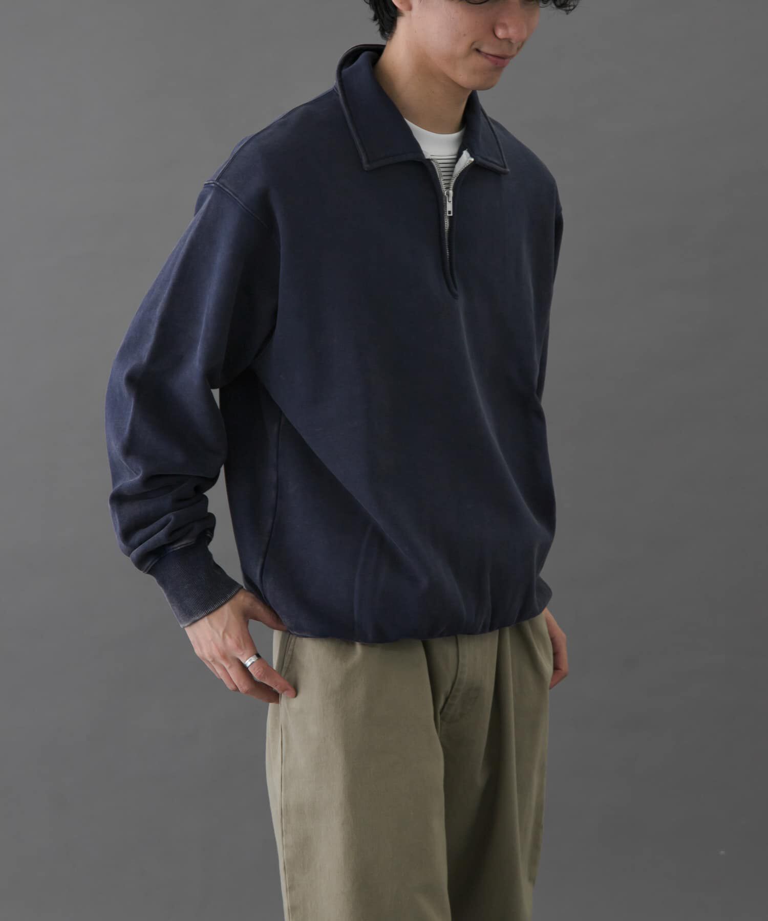 URBAN RESEARCH DOORS「FORK&SPOON　サンブリーチハーフジップスウェット」|スウェット・ジャージ|