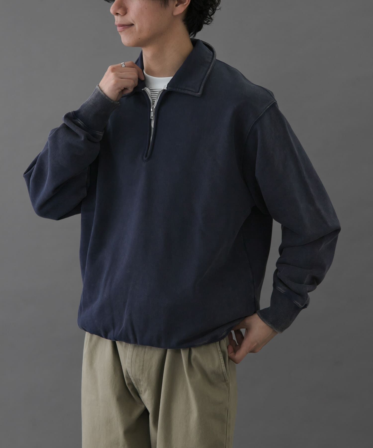 URBAN RESEARCH DOORS「FORK&SPOON　サンブリーチハーフジップスウェット」|スウェット・ジャージ|