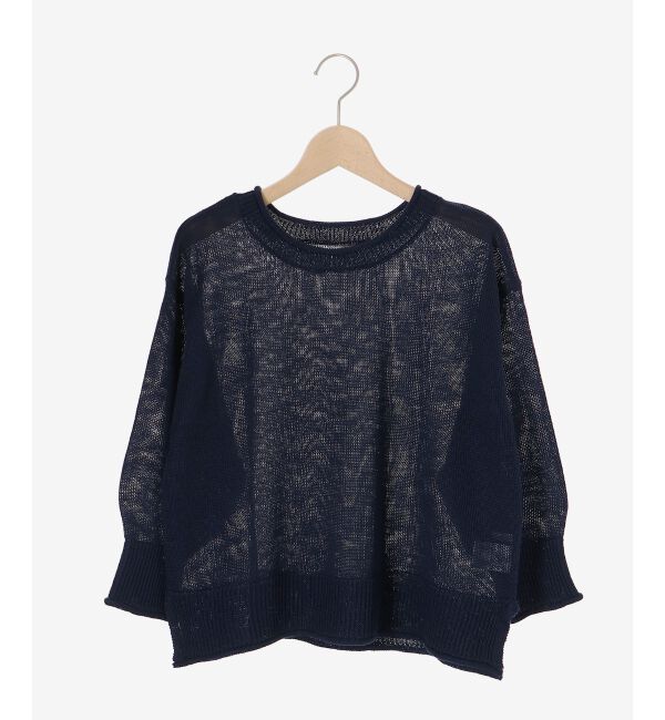  「《手洗い可能》リネンライクニットプルオーバー」|ニット・セーター|