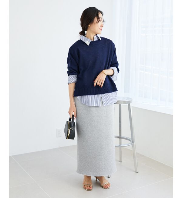  「《手洗い可能》リネンライクニットプルオーバー」|ニット・セーター|