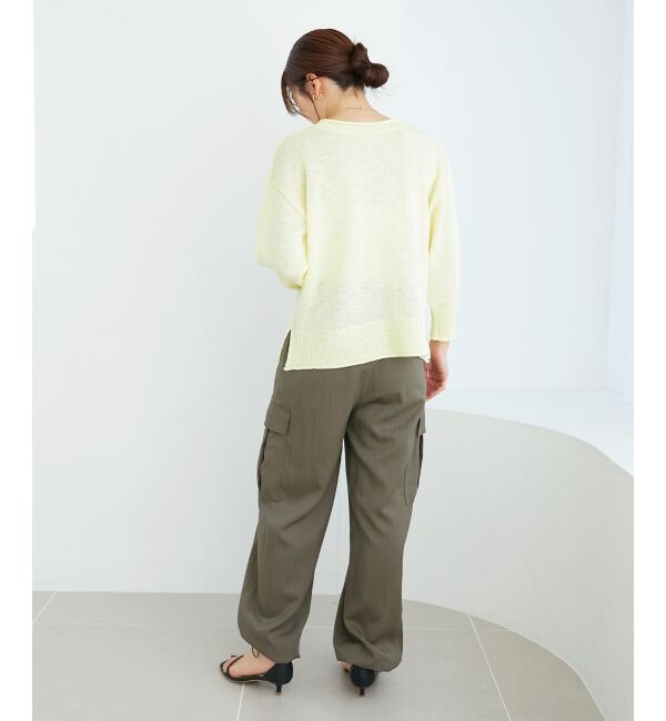  「《手洗い可能》リネンライクニットプルオーバー」|ニット・セーター|