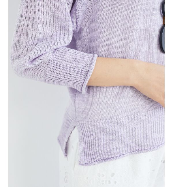  「《手洗い可能》リネンライクニットプルオーバー」|ニット・セーター|