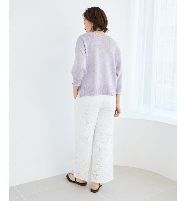  「《手洗い可能》リネンライクニットプルオーバー」|ニット・セーター|