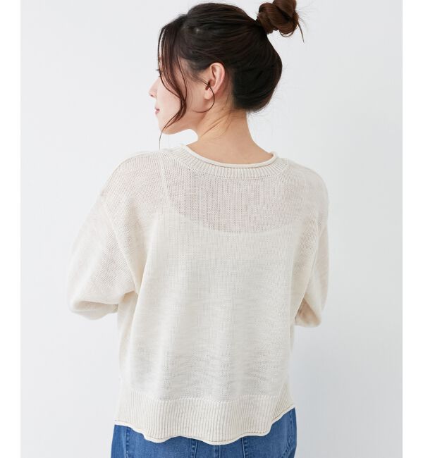  「《手洗い可能》リネンライクニットプルオーバー」|ニット・セーター|